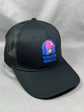 Taco Bell Mesh Trucker Hat Black Workwear Employee Adjustable Adult Snapback Cap